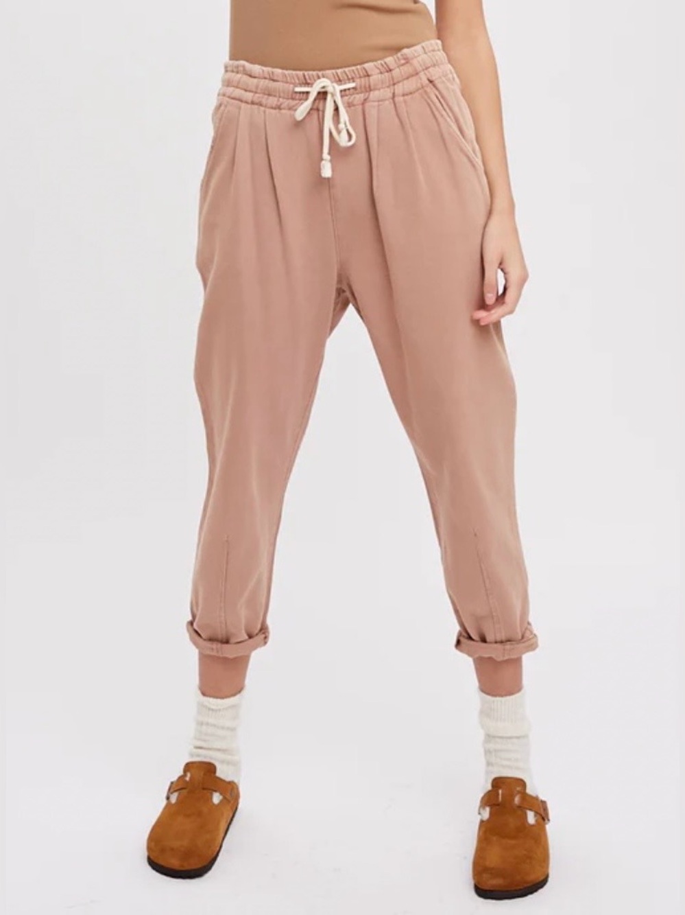 Wishlist Barrel Leg Denim Pant in Mineral Wash Pink size L